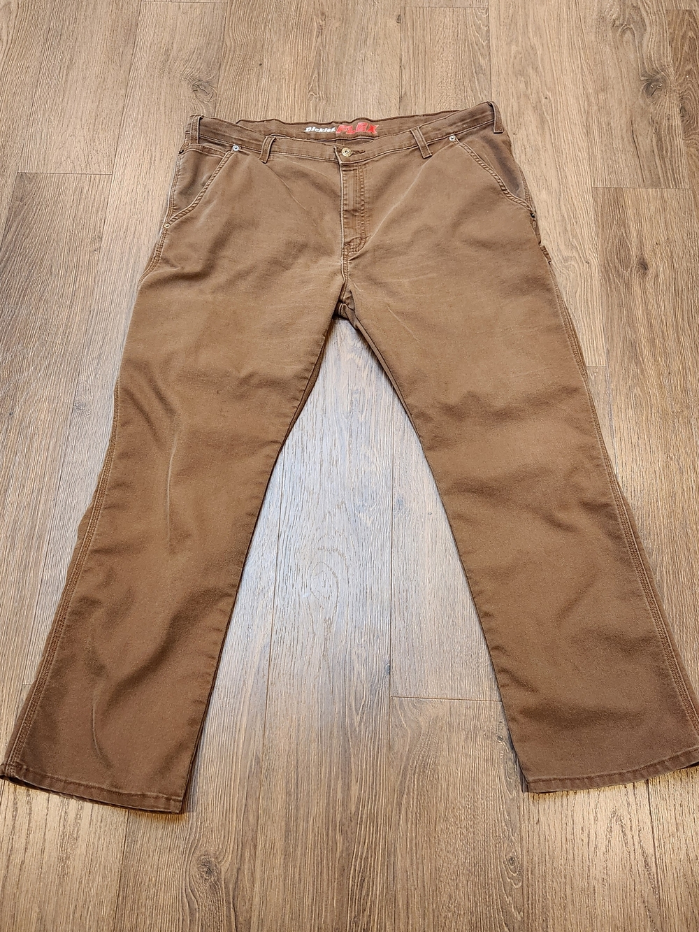 Dickies FLEX Brown Canvas Carpenter Pants Regular Fit Utility Work Mens 40 x 32